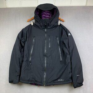 Eddie Bauer First Ascent Womens Jacket Large Black Nylon Down Weatheredge Pro